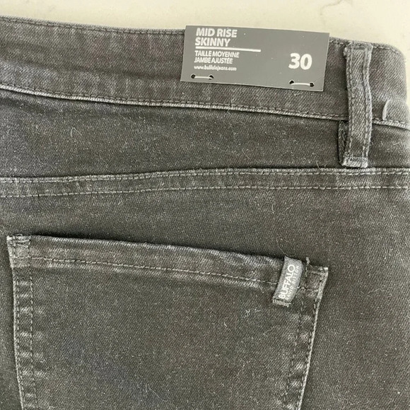 Buffalo David Bitton Faith 5 Pocket Mid Rise Skinny Denim Jeans Black Sz 30 NWT - Picture 5 of 12